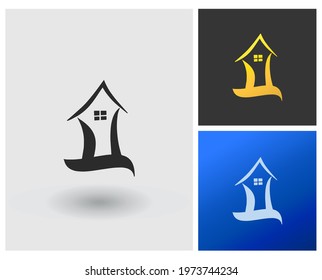 Home calligraphy line logo vector modern simple luxury
