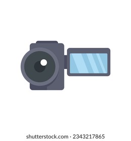 Home camcorder icon flat vector. Camera movie. Tv production isolated