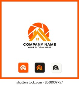 home and camera lens logo