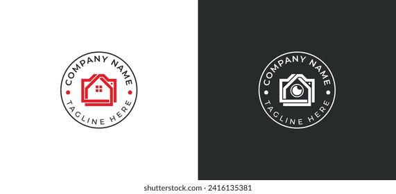 Home camera logo design template