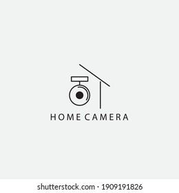logotipo de la cámara de inicio gráfico de línea simple