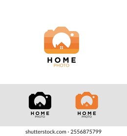 home and camera for photography logo.