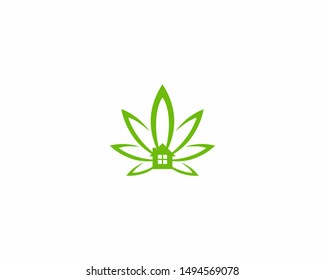 Home cannabis logo design template