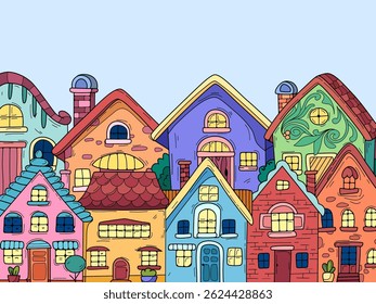Home in the Capital Life Style in the City Drawing for Decorate Card