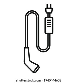 Icono de enchufe de carga de auto residencial. Esquema Icono de vector de carga de auto residencial para diseño web aislado en fondo blanco