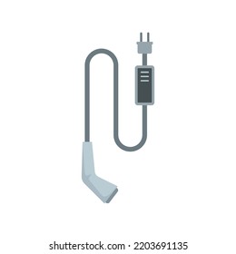 Home car charge plug icon. Flat illustration of Home car charge plug vector icon isolated on white background