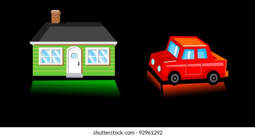 Home and Car Icon