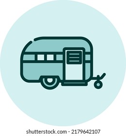 Home caravan, illustration, vector on a white background.