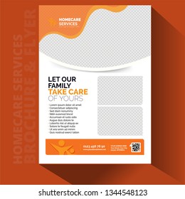 Home Care brochure cards set. old character people template of flyear, magazine, poster, book cover, banners. grandmother and grandfather house invitation concept background. Layout modern