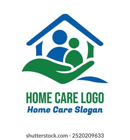 Home Care, Pflege zu Hause, Kinderbetreuung, einfache Logo-Design-Vektorgrafik 
