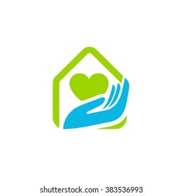 Home care cleaning service logo idea
