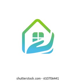 Home care cleaning service logo template vector