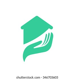 Home Care Cleaning Service Vector Logo Template