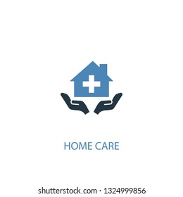 home care concept 2 colored icon. Simple blue element illustration. home care concept symbol design. Can be used for web and mobile UI/UX