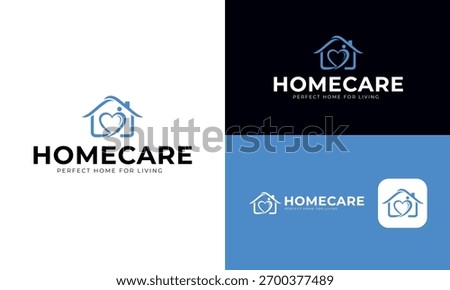 Home Care and Elderly Support Logo – Heart, House, and Hand Symbol