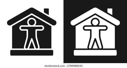 Home Care Icon In Black And White Glyph Style