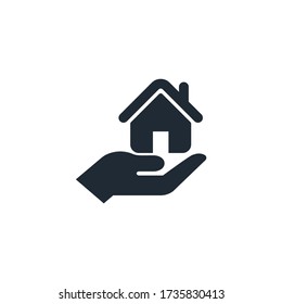 Home care icon in flat style