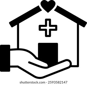 Home Care Icon Glyph Vector Illustration