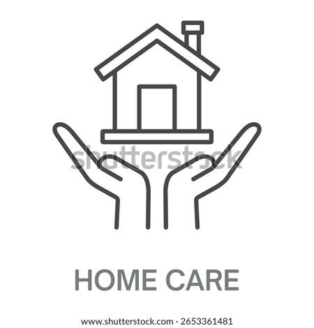 Home Care Line Icon, Simple Style Design Outline Symbol Illustration, Editable Stroke perfect for logos and more