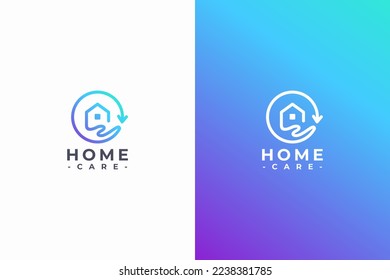 logotipo de atención domiciliaria con forma de círculo