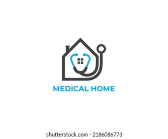 Home Care Logo Concept sign icon symbol Design. Medical Stethoscope Health care Logotype. Vector illustration template