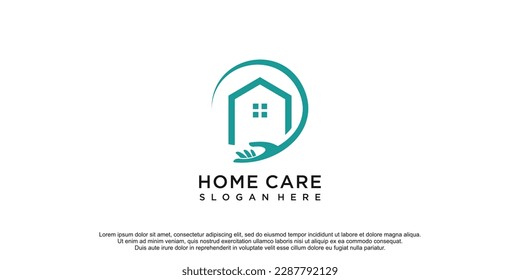 Home care logo with creative design vector icon illustration