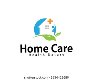 logotipo de cuidados domiciliares conceito de design criativo natureza saúde pessoas