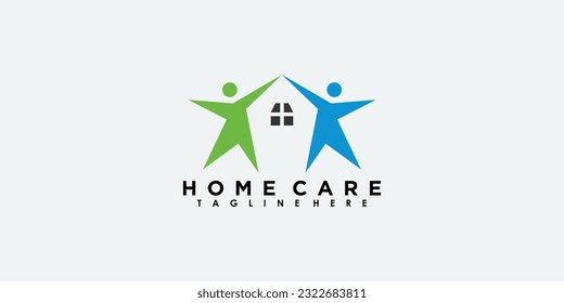 home care logo design with creative concept