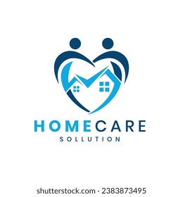 Home care logo design creative and modern concept human, home, people, house, heart shape