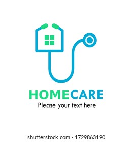 Home care logo design template illustration. there are stetoskop shaped home. this is good for medical
