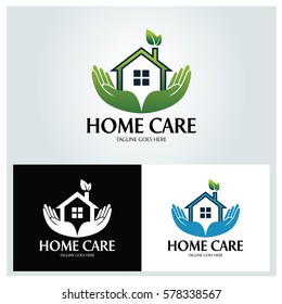 Home care logo design template. Vector illustration
