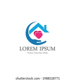 home care logo design vector icon symbol House Care logo Template, Medical House Logo
