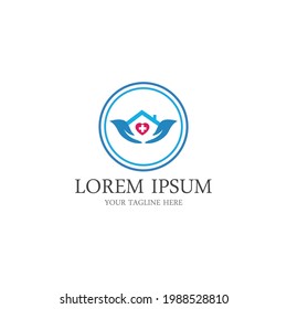 logotipo de atención domiciliaria diseño símbolo vectorial símbolo logotipo de House Care Plantilla, logotipo de la casa médica