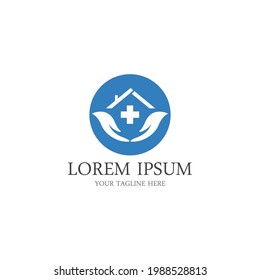 logotipo de atención domiciliaria diseño símbolo vectorial símbolo logotipo de House Care Plantilla, logotipo de la casa médica