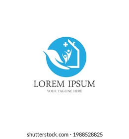 home care logo design vector icon symbol House Care logo Template, Medical House Logo