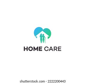 Home Care logo. Elderly care. Old people. Aged seniors nurse care.