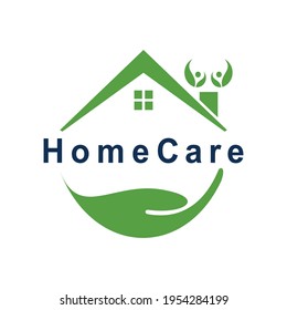 Home care logo. Hand people and healthy design. Nursing symbol