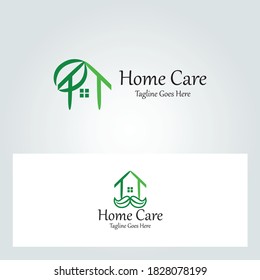 Home care logo. Leaf logo design template. Vector illustration