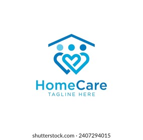 Home care logo. Love Home icon. Home logo with love or heart icon