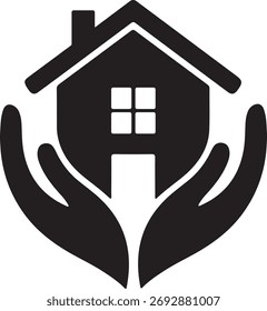 Símbolo de logotipo de cuidados domiciliares Vetor Art, Ícones e Gráficos para designers