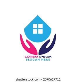 Logo de Home Care - Plantilla de logotipo de Care 