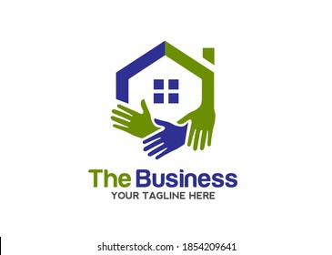 Home Care Logo Template Design Vector, hand and house logo vector	