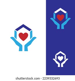 Vector de diseño de plantillas de logotipo de Home Care,Elemento de plantilla de diseño de logotipo de vectores planos. EPS 10