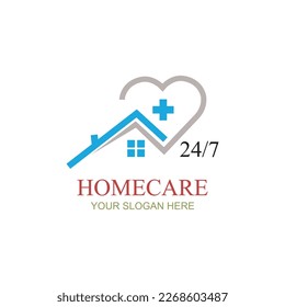 Home Care Logo Template, Medical Home Logo