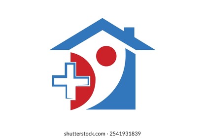 Cuidado del hogar Logo Plantilla, Hogar médico Logo Diseño de Vector gratis