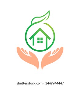 Home care logo template vector smart home icon design