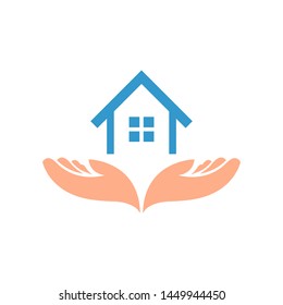 Home care logo template vector smart home icon design