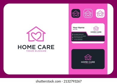 home care with love logo design and business card