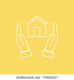 Home Care or Safe House vector line icon. eps-10