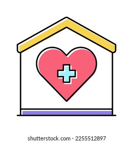 home care service color icon vector. home care service sign. isolated symbol illustration